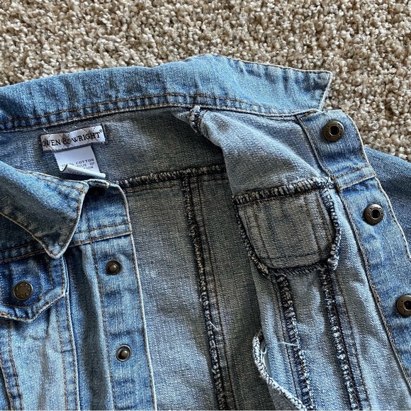 Bowen & Wright Denim Jacket Baby Girl Boy 12 Months Blue Cotton Vintage - Picture 9 of 16